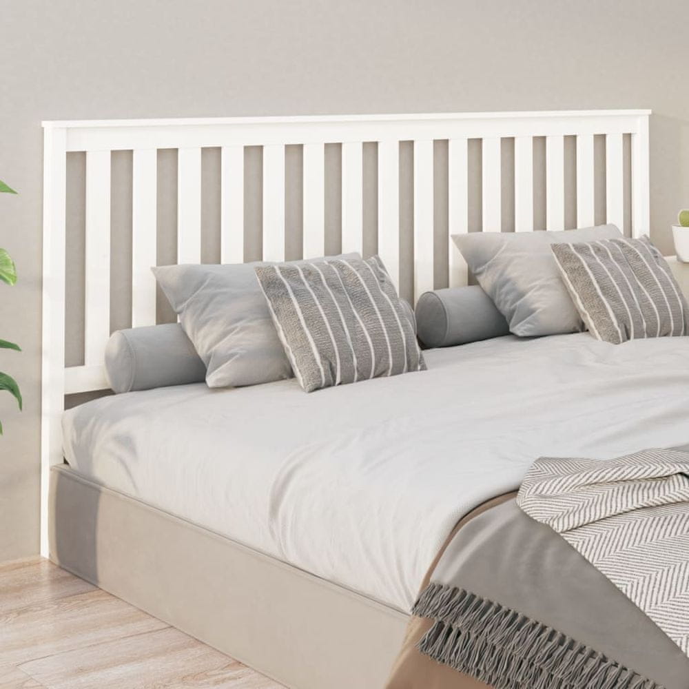 Vidaxl Čelo postele, biele, 206x6x101 cm, masívne borovicové drevo